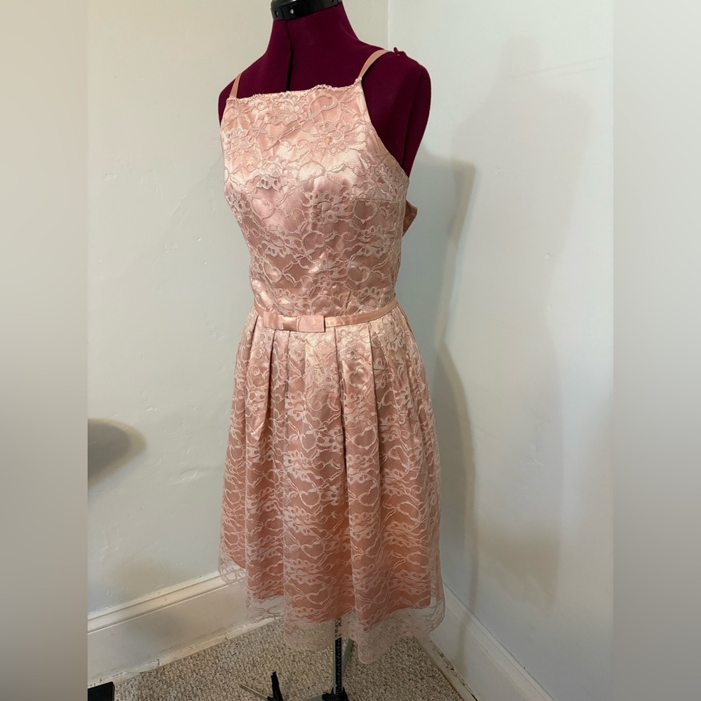 Betty Draper style Pale Pink lace dance dress vintage small very 50s 60s